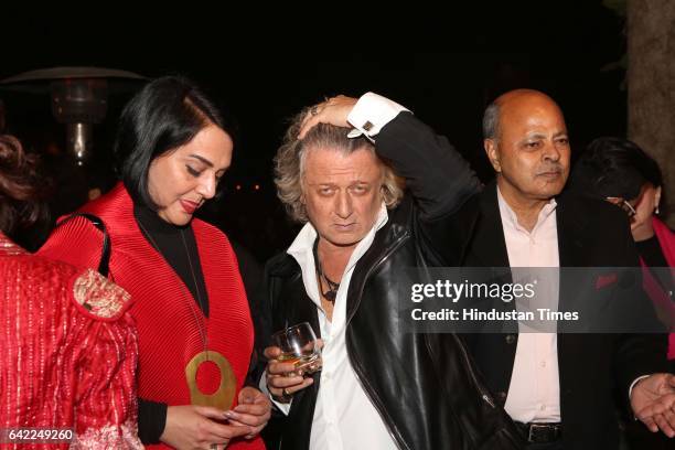 Fashion Designer Rohit Bal during an annual dinner party on Valentine's Day eve hosted by author-columnist Bhaichand Patel, on February 14, 2017 in...