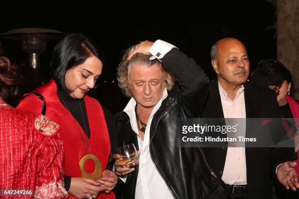Fashion Designer Rohit Bal during an annual dinner party on Valentine's Day eve hosted by author-columnist Bhaichand Patel, on February 14, 2017 in...