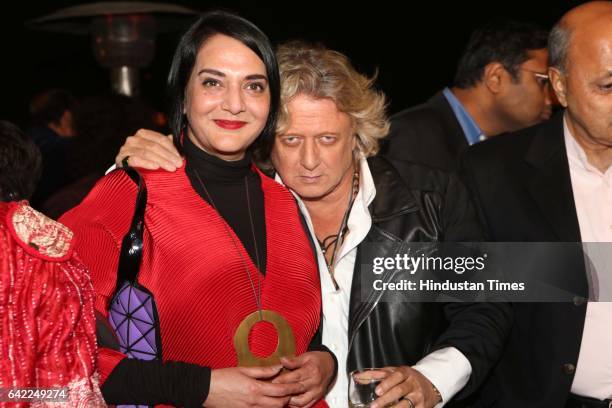 Fashion Designer Rohit Bal during an annual dinner party on Valentine's Day eve hosted by author-columnist Bhaichand Patel, on February 14, 2017 in...