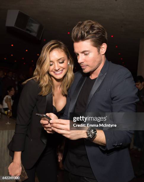 Actors Christine Evangelista and Josh Henderson attend E!'s 'The Arrangement' event on February 15, 2017 in Los Angeles, California.