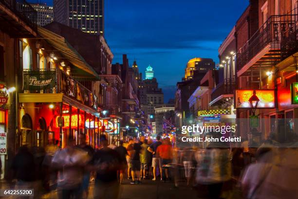 bourbon street, new orelans, louisiana - new orleans stock pictures, royalty-free photos & images