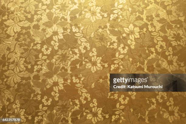 gold paper textures background - gold floral pattern stock pictures, royalty-free photos & images