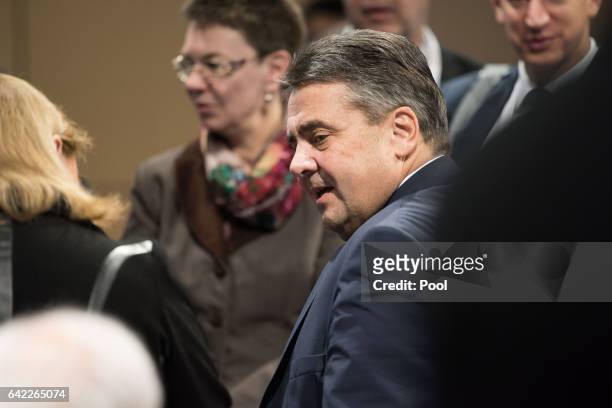 German Foreign Minister Sigmar Gabriel attends the second day of the G20 Foreign Ministers meeting at the World Conference Center Bonn on February...