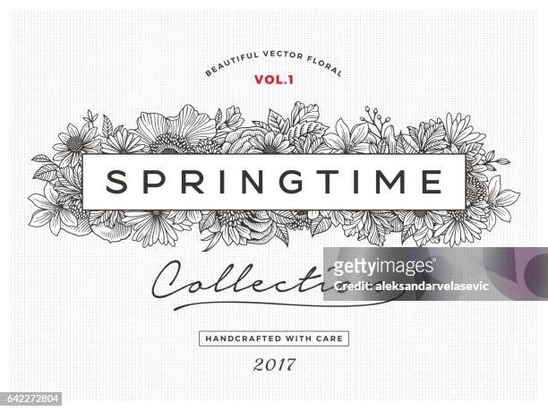 spring floral frame - floral pattern stock illustrations