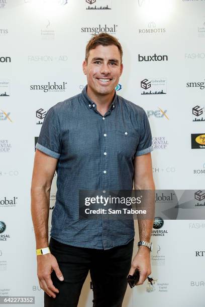Matthew Richardson arrives at the Fashion Aid marquee at the Kennedy Twilight Beach Polo on February 17, 2017 in Melbourne, Australia.