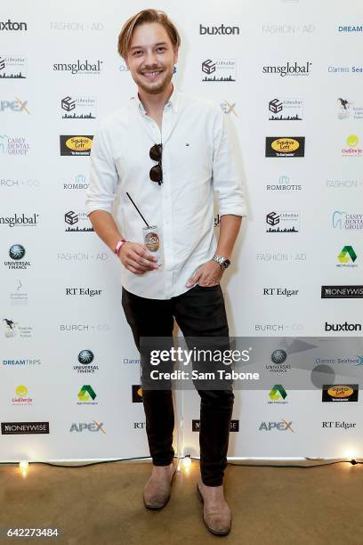 David Witco arrives at the Fashion Aid marquee at the Kennedy Twilight Beach Polo on February 17, 2017 in Melbourne, Australia.