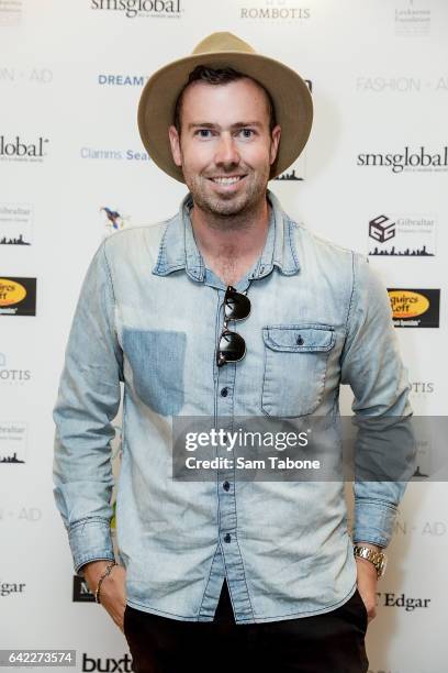 Dave Crisp arrives at the Fashion Aid marquee at the Kennedy Twilight Beach Polo on February 17, 2017 in Melbourne, Australia.