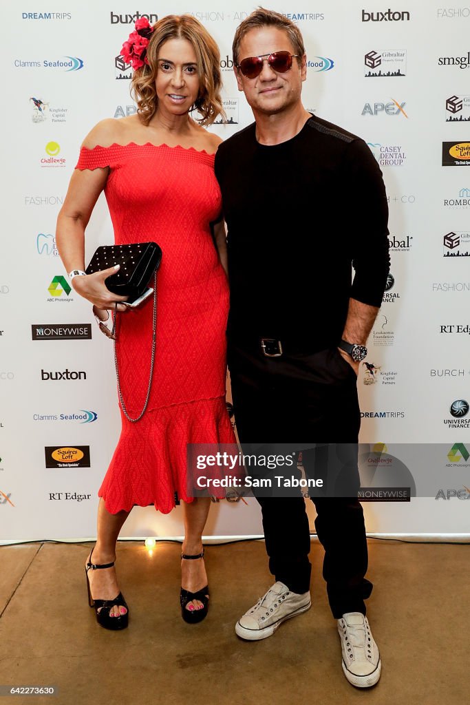 Heloise Waislitz and Jon Stevens arrives at the Fashion Aid marquee