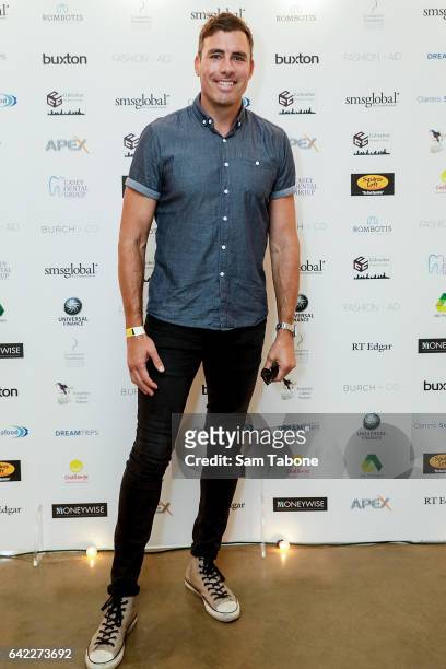 Matthew Richardson arrives at the Fashion Aid marquee at the Kennedy Twilight Beach Polo on February 17, 2017 in Melbourne, Australia.