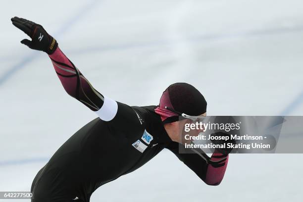 Jeremias Marx of Germany competes in the Men's 500m during day one of the World Junior Speed Skating Championships at Oulunkyla Sport Park on...