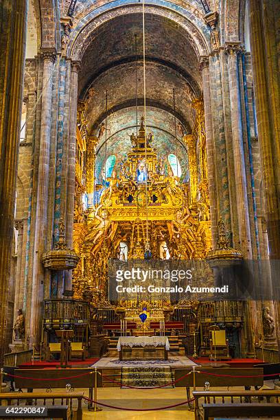 santiago cathedral in galicia - santiago de compostela cathedral stock-fotos und bilder