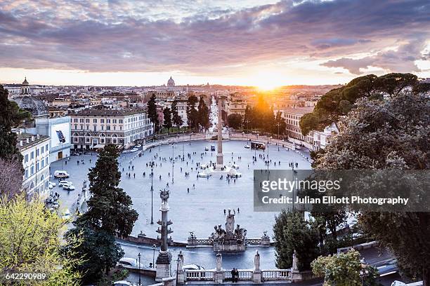 piazza del popolo in rome, italy. - piazza del popolo rome stock pictures, royalty-free photos & images