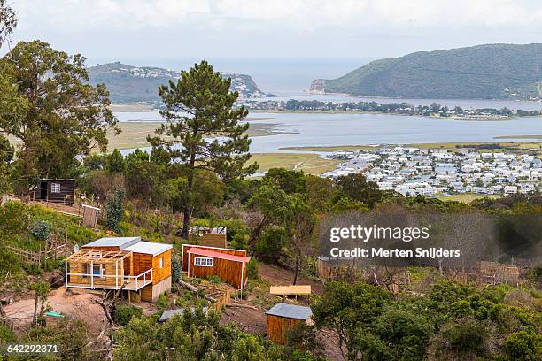 knysna heads seen from township hill - garden route south africa stock pictures, royalty-free photos & images