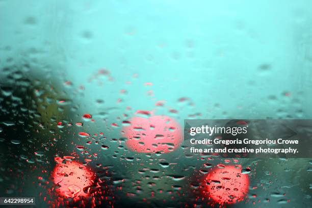 rain on windscreen - gregoria gregoriou crowe fine art and creative photography stock pictures, royalty-free photos & images