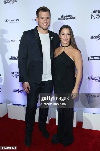 Aly Raisman and Colton Underwood attend Sports Illustrated Swimsuit 2017 Launch Event at Center415 Event Space on February 16, 2017 in New York City.