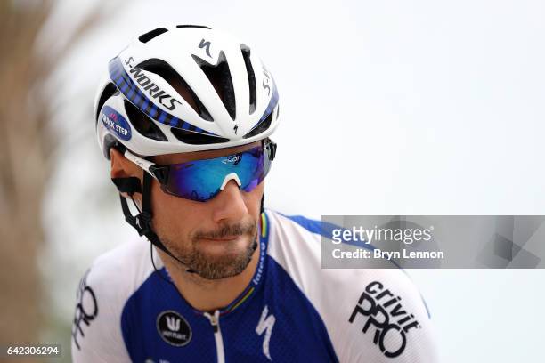 Tom Boonen of Belgium and Quick-Step Floors looks on at the start of stage four of the 8th Tour of Oman, a 118km stage from Yiti to the Ministry of...