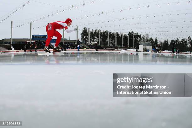 Karolina Gasecka of Poland competes in the Ladies 1500m during day one of the World Junior Speed Skating Championships at Oulunkyla Sport Park on...