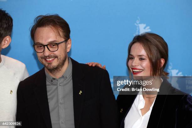 Director Calin Peter Netzer and actress Diana Cavallioti attend the 'Ana, mon amour' photo call during the 67th Berlinale International Film Festival...