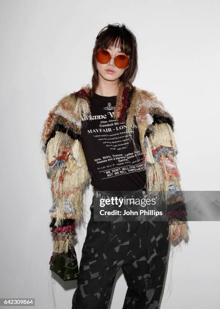 Betty Bachz attends the Eudon Choi show during the London Fashion Week February 2017 collections on February 17, 2017 in London, England