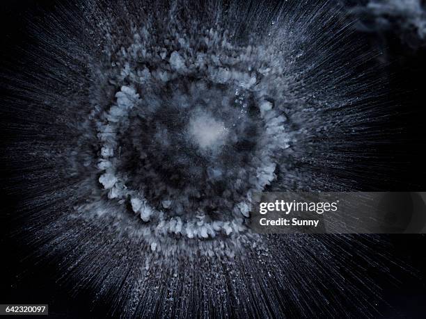liquid nitrogen in explosive circle - chemistry pattern stock pictures, royalty-free photos & images