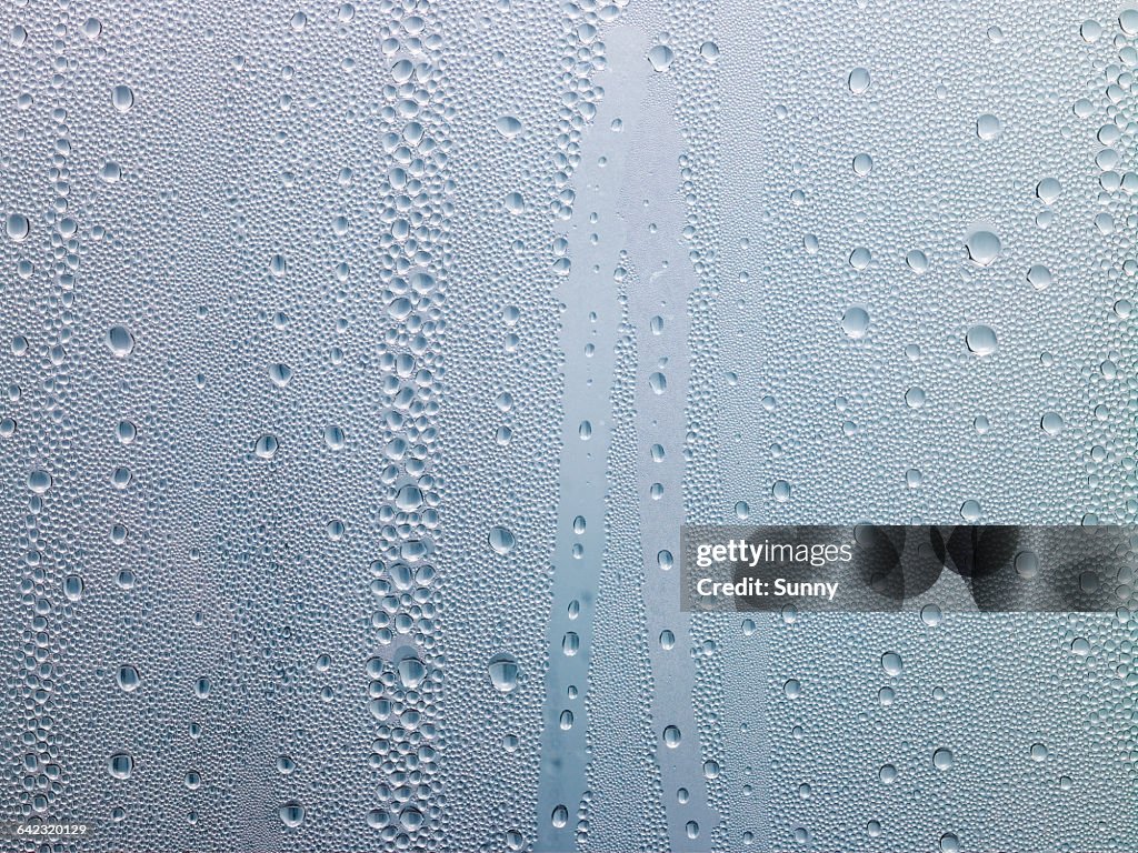 Water drops, dew on window
