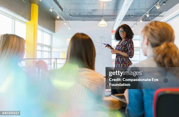 businesswoman leading meeting - international day four stock pictures, royalty-free photos & images