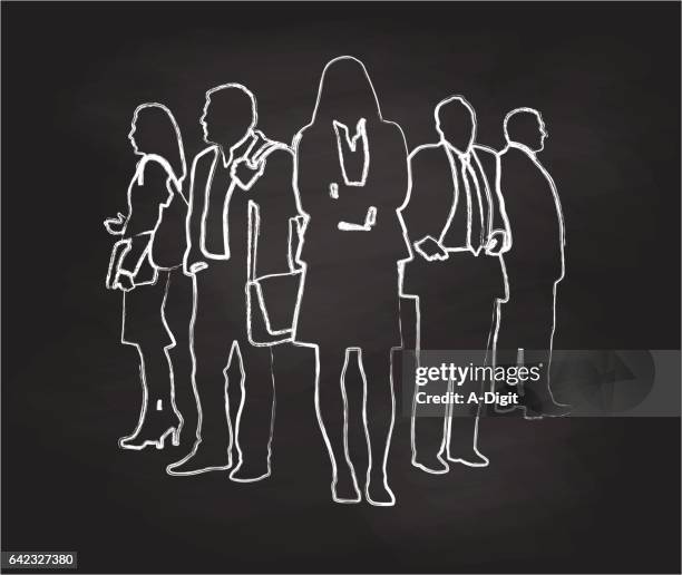 chalk-kids - chalk line walk stock illustrations