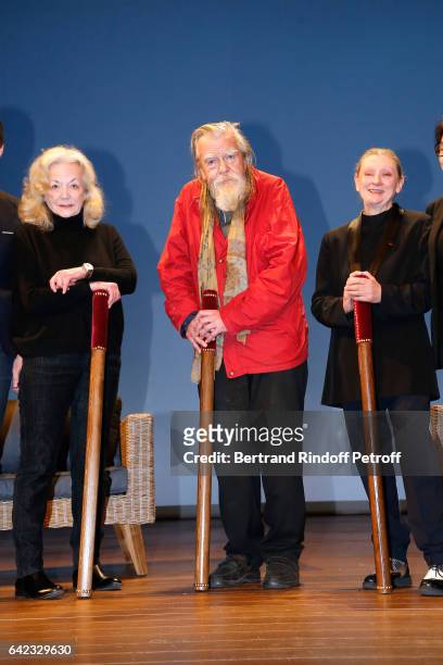Prix Du Brigadier 2016", Catherine Hiegel, "Brigadier d'Honneur", Michael Lonsdale and "Brigadier d'Honneur", Anne Delbee attend the "Prix Du...