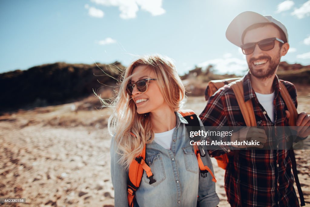 Young couple enjoying spring adventure