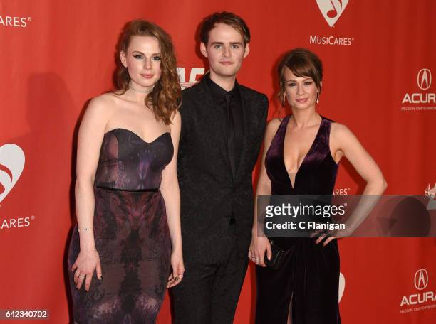 Recording artists Roseanna Brown, Jonathan Brown and Alanna Brown of musical group The Rua attend MusiCares Person of the Year honoring Tom Petty at...