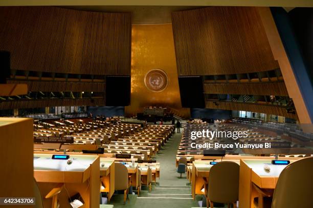 general assembly hall of united nations - förenta nationerna bildbanksfoton och bilder