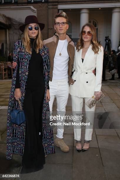 Oliver Proudlock, Emma Connolly and Rosie Fortescue seen at DAKS at The Langham Hotel on Day 1 of London Fashion Week February 2017 on February 17,...