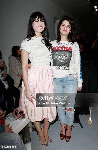 Daisy Lowe and Pixie Geldof attend the Ashley Williams show during London Fashion Week February 2017 collections on February 17, 2017 in London,...