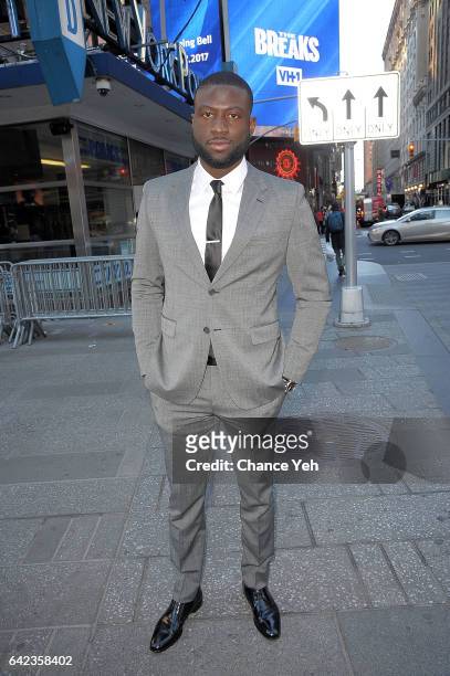 Sinqua Walls of Vh1's "The Breaks" attends the Nasdaq opening bell at NASDAQ on February 17, 2017 in New York City.