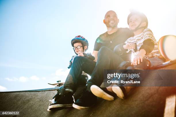 Father and Sons Skateboarding