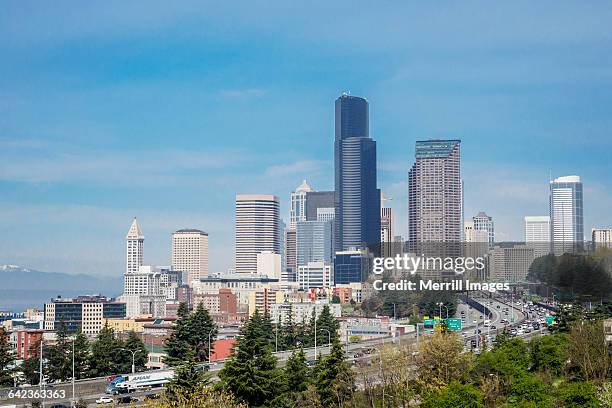 downtown seattle - seattle municipal tower stock pictures, royalty-free photos & images