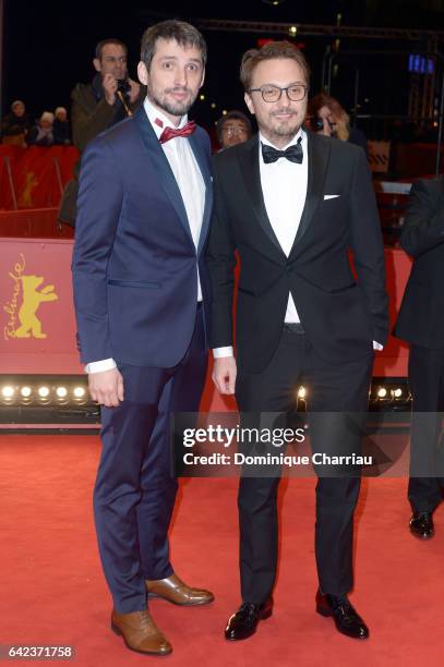 Actor Mircea Postelnicu and director Calin Peter Netzer attend the 'Ana, mon amour' premiere during the 67th Berlinale International Film Festival...