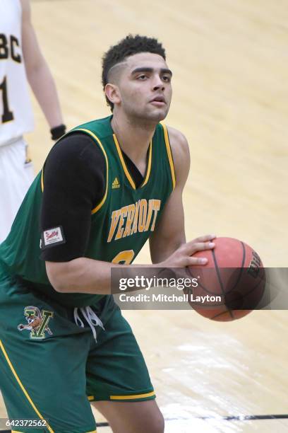 Anthony Lamb of the Vermont Catamounts takes a foul shot during a college basketball game against the UMBC Retrievers at the RAC Arena on February...