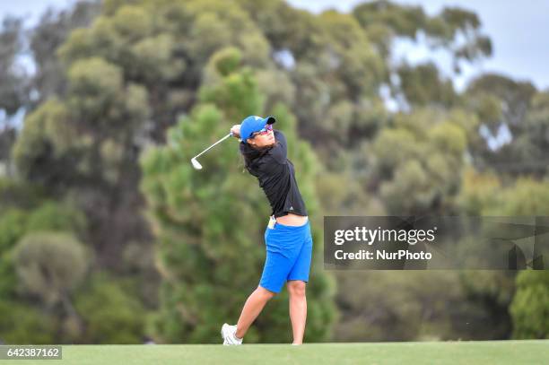 Danielle King of the USA on the 11th fairway during round two of the ISPS Handa Women's Australian Open at Royal Adelaide Golf Club on February 17,...