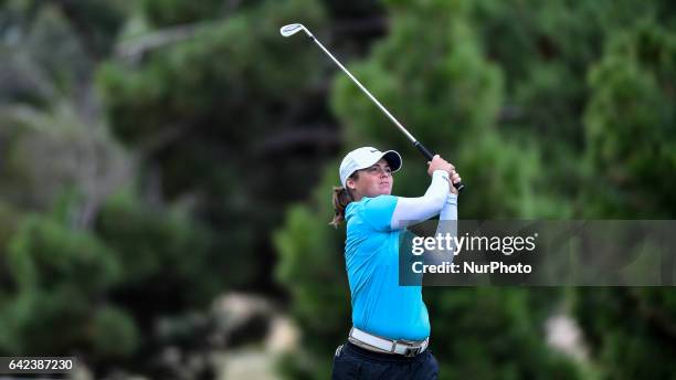 Katie Burnett from the USA on the 11th fairway during round two of the ISPS Handa Women's Australian Open at Royal Adelaide Golf Club on February 17,...