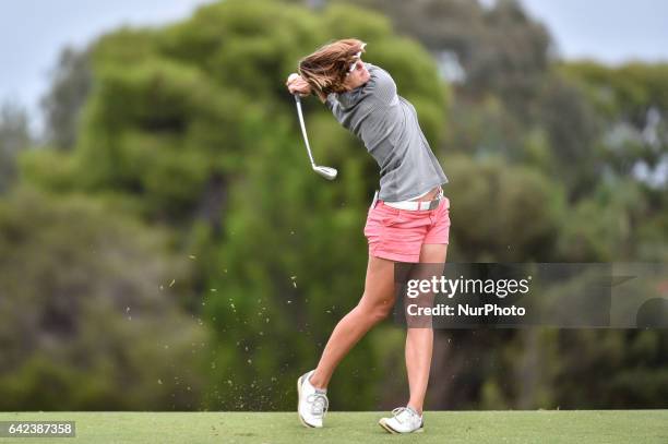 Therese O'Hara of Denmark on the 11th fairway during round two of the ISPS Handa Women's Australian Open at Royal Adelaide Golf Club on February 17,...