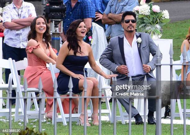 Stars of Bold and the Beautiful are seen filming a wedding scene on February 14, 2017 in Sydney, Australia.