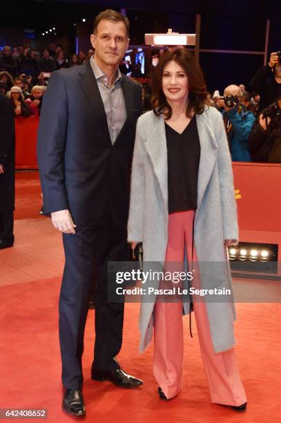 Heiko Kiesow and Iris Berben attend the 'Logan' premiere during the 67th Berlinale International Film Festival Berlin at Berlinale Palace on February...