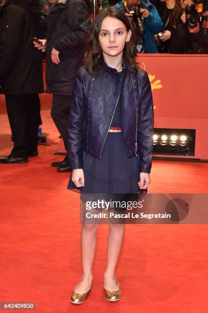 Actress Dafne Keen attends the 'Logan' premiere during the 67th Berlinale International Film Festival Berlin at Berlinale Palace on February 17, 2017...
