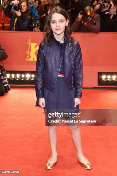 Actress Dafne Keen attends the 'Logan' premiere during the 67th Berlinale International Film Festival Berlin at Berlinale Palace on February 17, 2017...