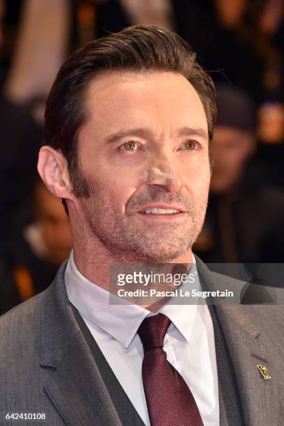 Actor Hugh Jackman attends the 'Logan' premiere during the 67th Berlinale International Film Festival Berlin at Berlinale Palace on February 17, 2017...