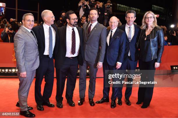 Producer Hutch Parker, director James Mangold, actors Hugh Jackman, Patrick Stewart, producer Simon Kinberg and guest attend the 'Logan' premiere...