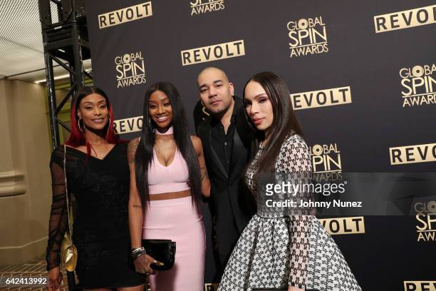 Tami Roman, Jazz Anderson, DJ Envy, and Gia Casey attend the 5th Annual Global Spin Awards at The Orpheum Theatre on February 16, 2017 in New...
