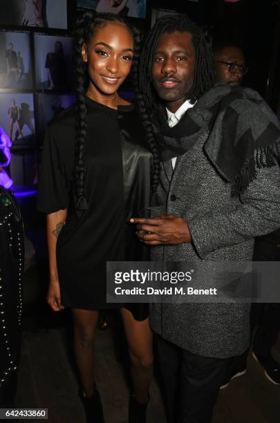 Jourdan Dunn and Wretch 32 attend the Lon Dunn + Missguided launch event hosted by Jourdan Dunn at The London EDITION on February 17, 2017 in London,...