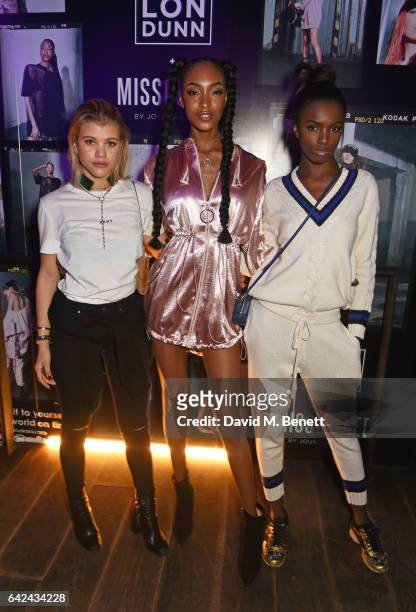 Sofia Richie, Jourdan Dunn and Leomie Anderson attend the Lon Dunn + Missguided launch event hosted by Jourdan Dunn at The London EDITION on February...